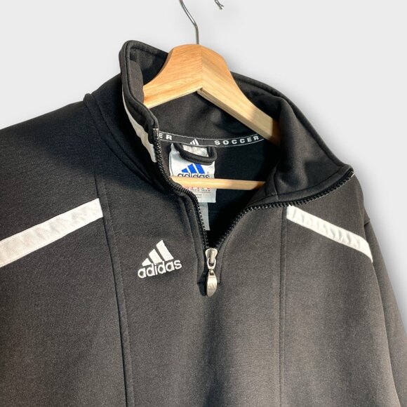 Vintage Y2K Adidas Soccer Pullover Jacket MEDIUM Pockets SEE ALL PHOTOS - Picture 3 of 9